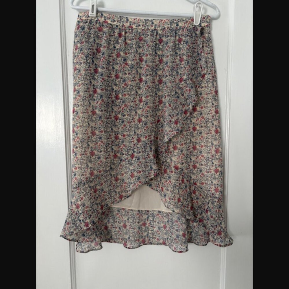 Madewell Ditsy Print Front Crossover Skirt